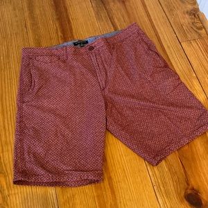 Banana Republic shorts, burgundy red, with a small floral pattern, like new, 35